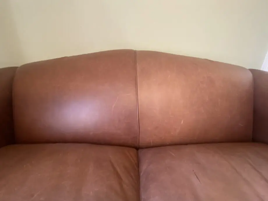 Laura Ashley Gloucester Large 2 Seater Brown Leather Sofa & Footstool