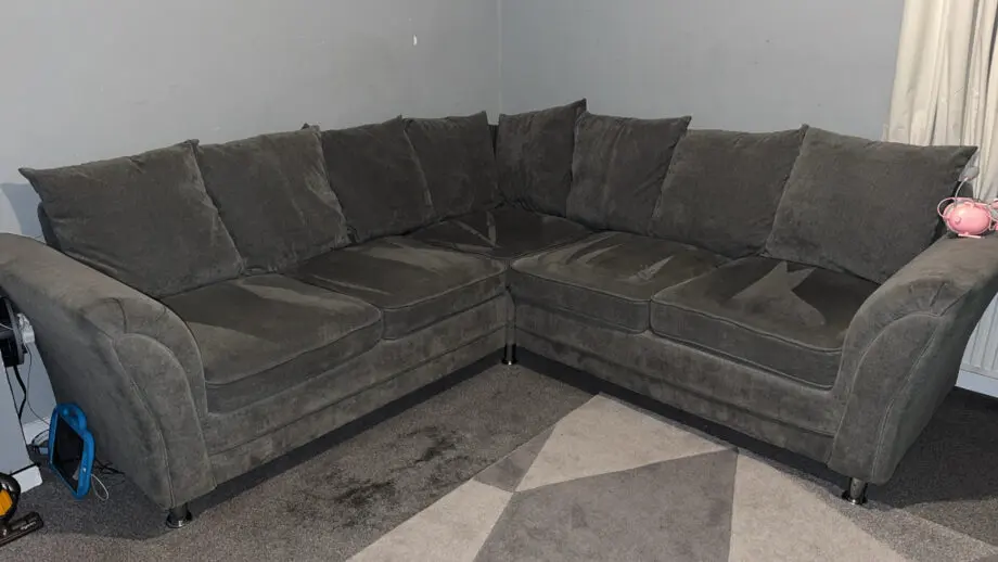 Dury Fabric Corner Sofa in Grey