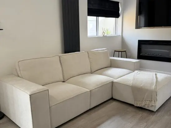 Dusk Brooklyn 3 Seater + Pouffe in Ivory