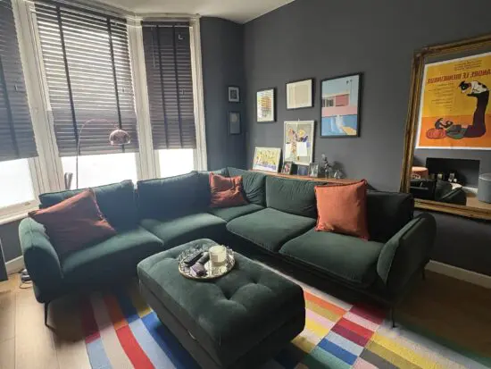 Obriel Forest Green Velvet Grande Corner Sofa