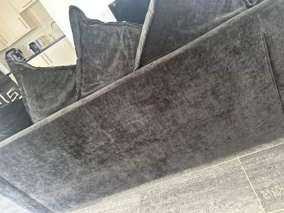 DFS Loleta 3 Seater Lounger Pillow Back Black Crushed Velvet