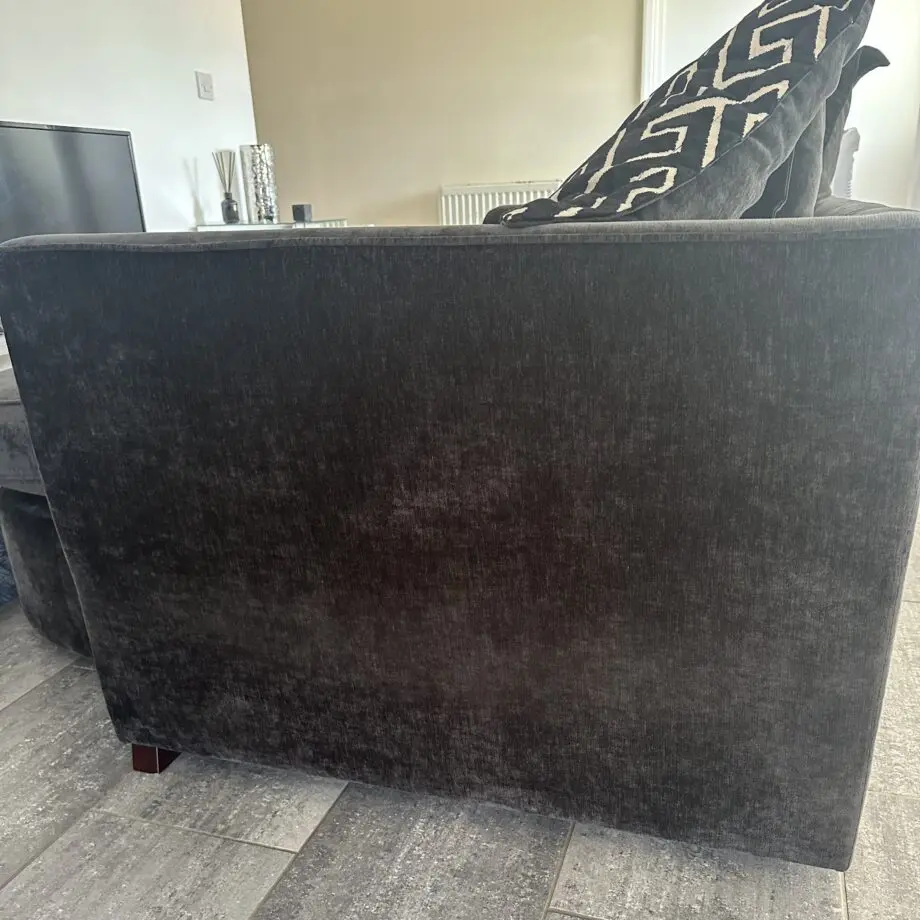 DFS Loleta 3 Seater Lounger Pillow Back Black Crushed Velvet