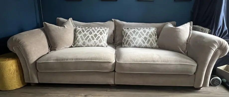 DFS beige/brown fabric, large 3 seater sofa