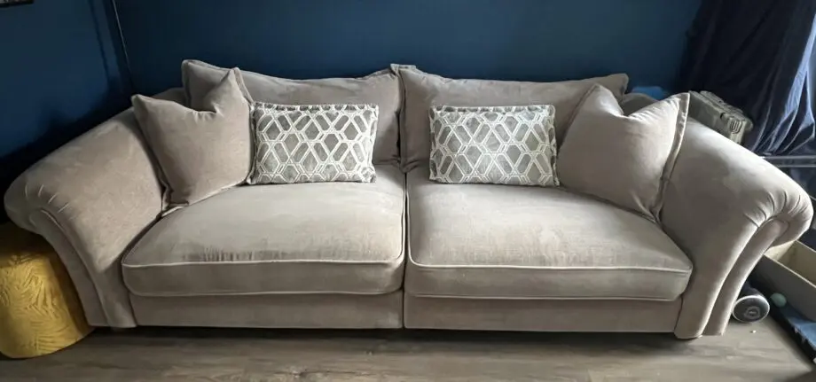 DFS beige/brown fabric, large 3 seater sofa