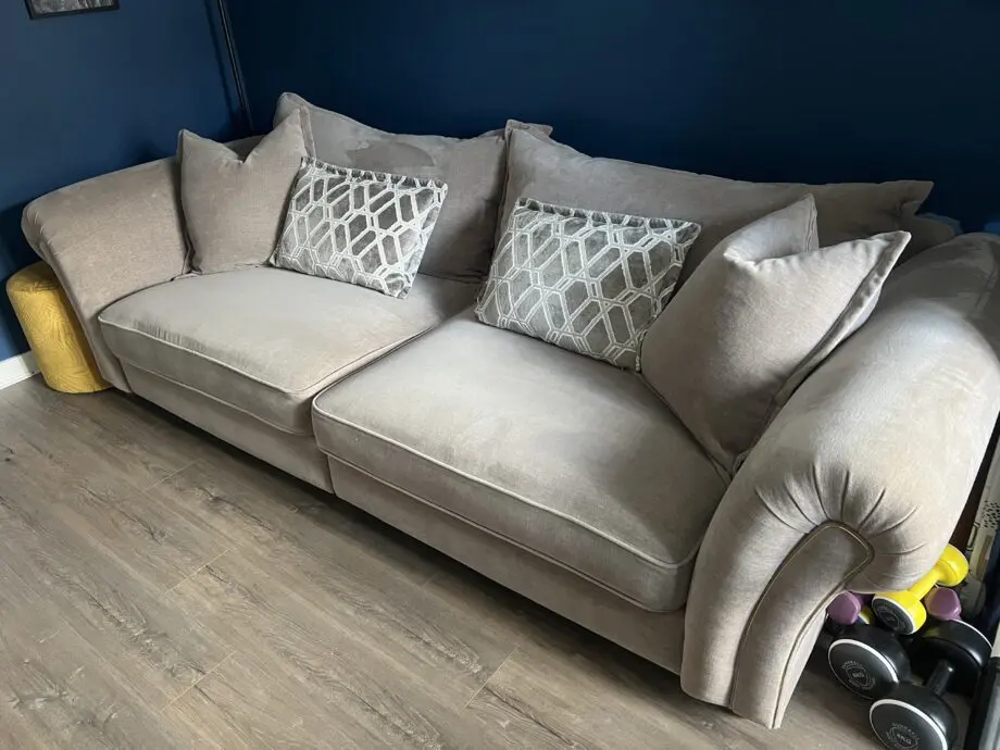 DFS beige/brown fabric, large 3 seater sofa