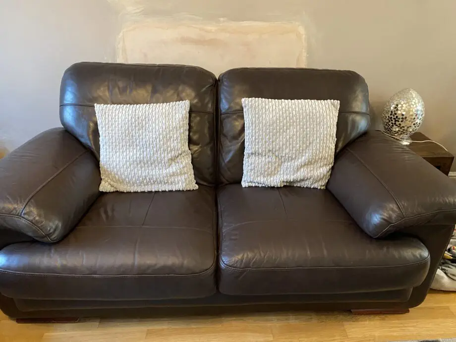 John Lewis Brown Leather Sofa Set