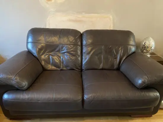 John Lewis Brown Leather Sofa Set