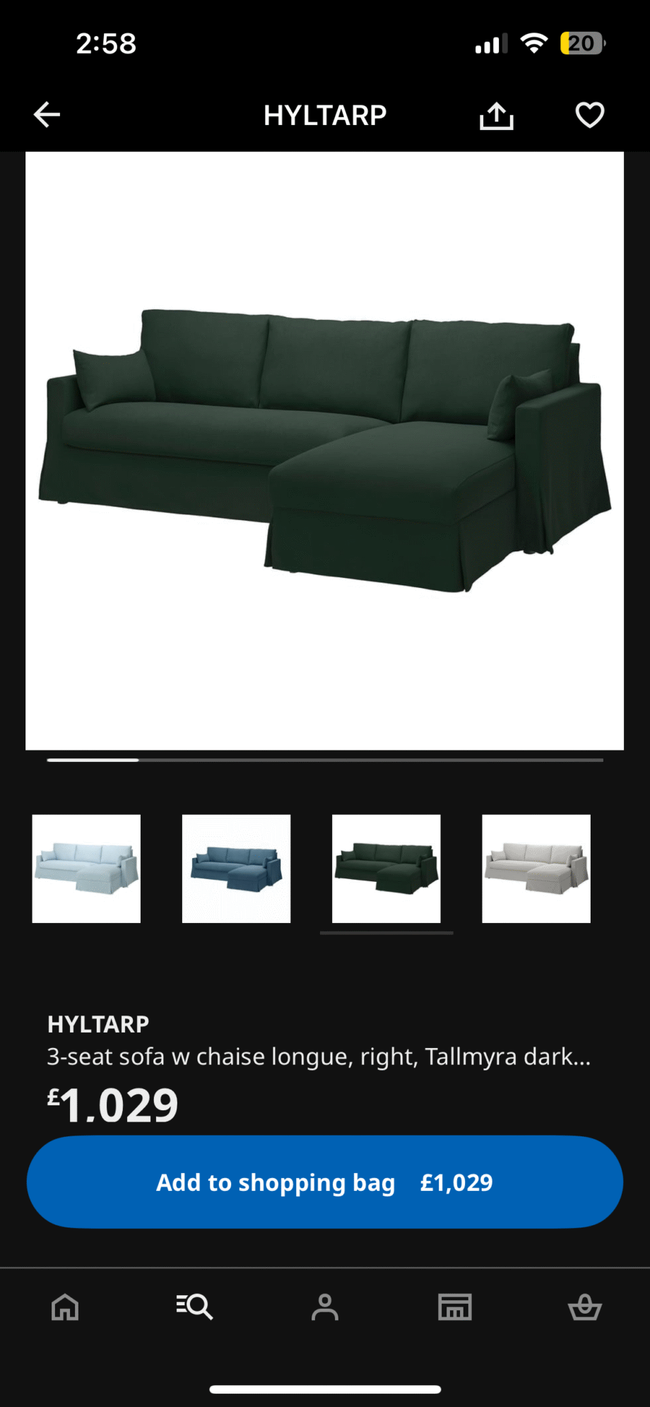 Hyltrap IKEA 3 seater sofa with chaise lounge