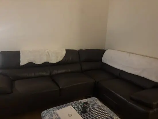 Unknown Brown Leather Corner Sofa