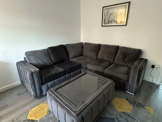 Corner sofa and swivel chair