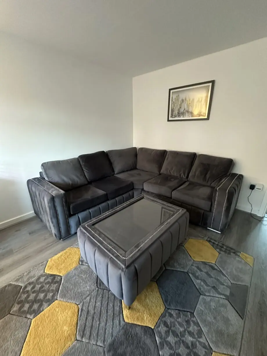 Corner sofa and swivel chair