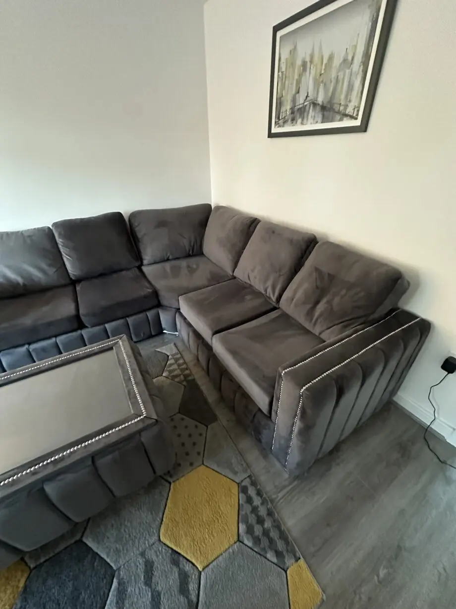 Corner sofa and swivel chair