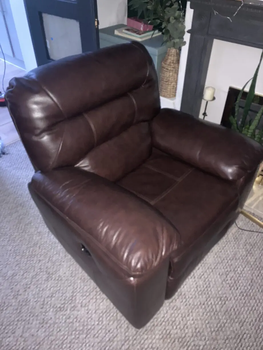 Oak Furniture Land grade A genuine leather brown all reclining 3 piece suite sofa set