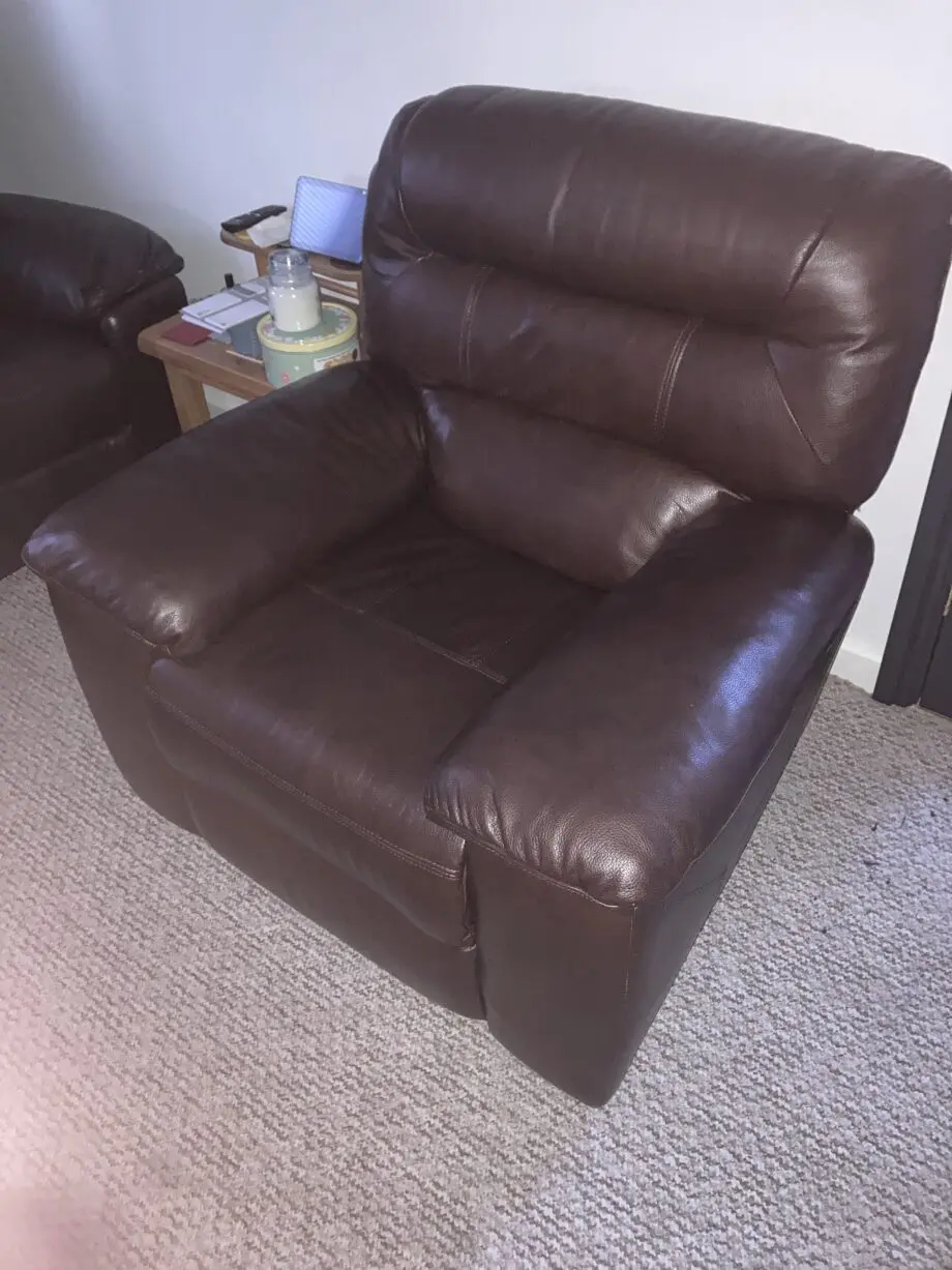 Oak Furniture Land grade A genuine leather brown all reclining 3 piece suite sofa set