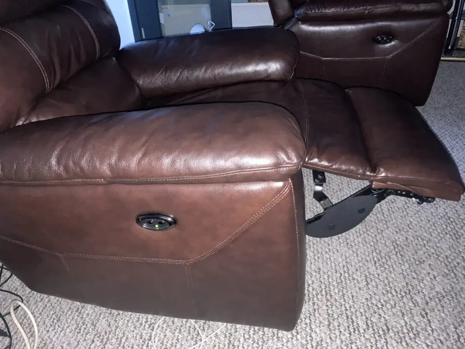 Oak Furniture Land grade A genuine leather brown all reclining 3 piece suite sofa set