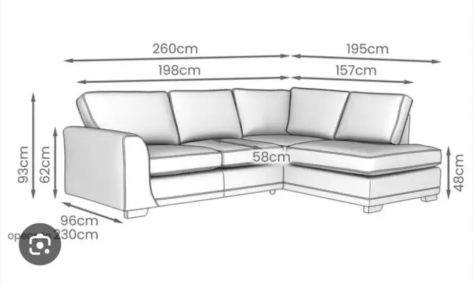 DFS Orange Orka corner sofa with extra seat