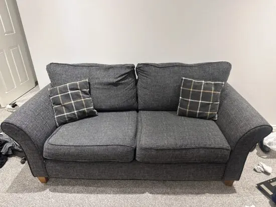SCS Grey 3 Seated Sofa with Foam filled cushions