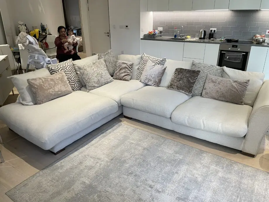 Debenhams beige L shaped sofa