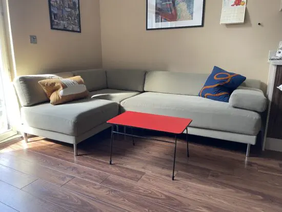 Habitat Scala Sofa. Grey suede cover.