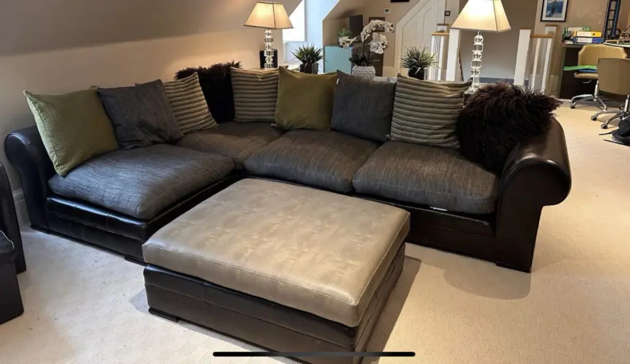 Large corner sofa, left or right, with Ottoman.