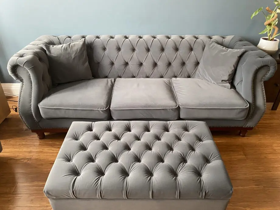 Oak Furnitue charcoal Chesterfield Sofa