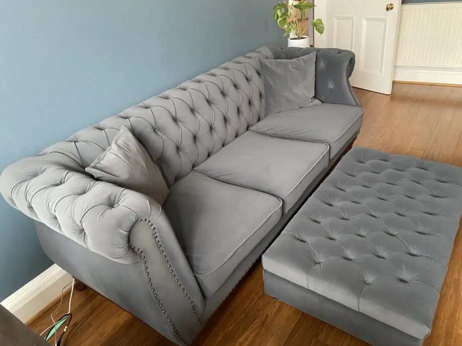 Oak Furnitue charcoal Chesterfield Sofa
