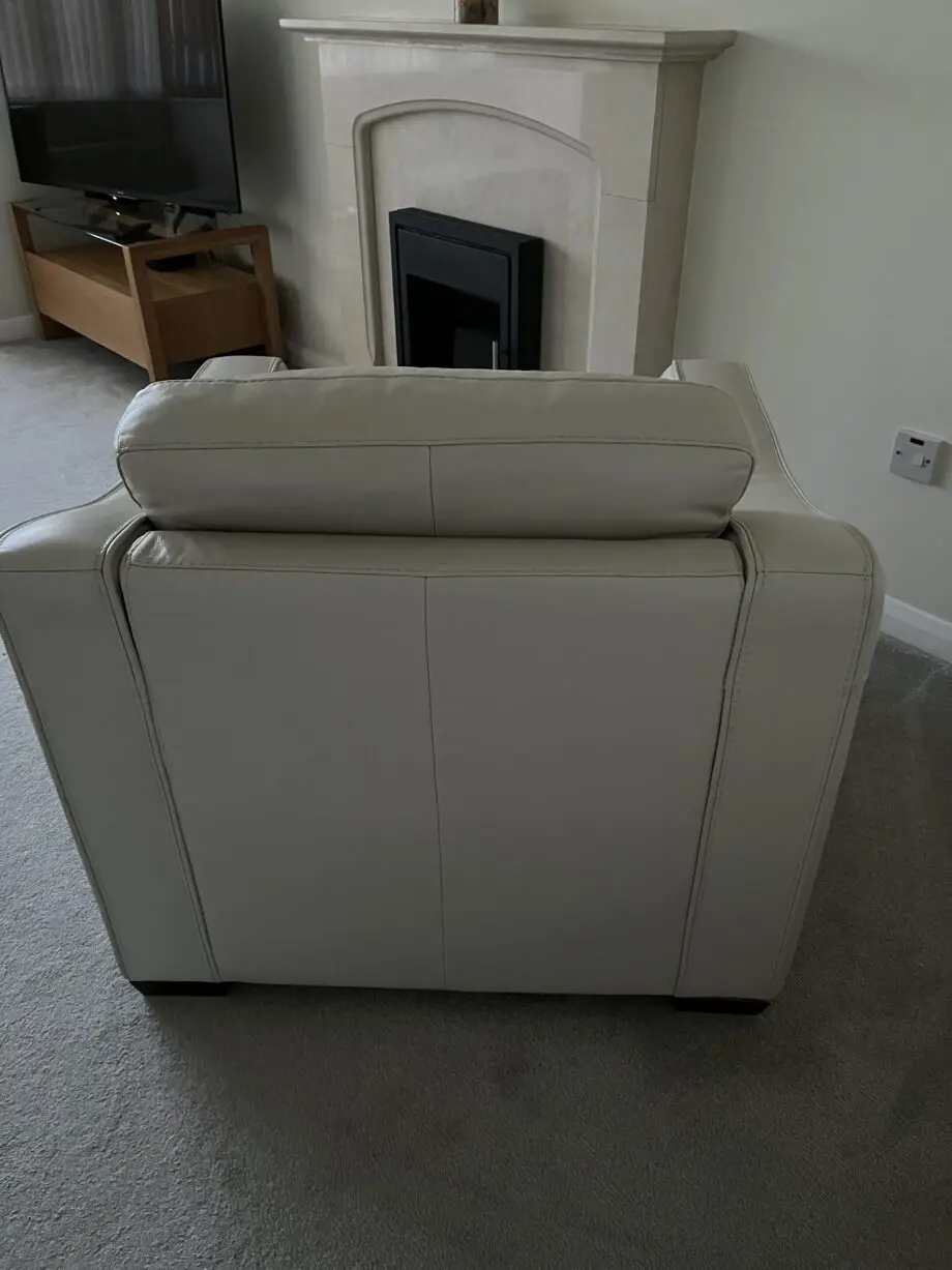 Furniture Village Cream Optimus Sofa Chair and Footstool