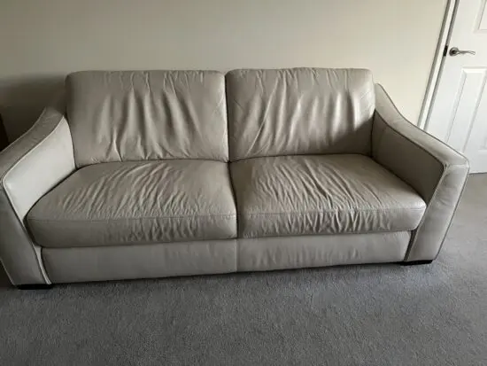 Furniture Village Cream Optimus Sofa Chair and Footstool