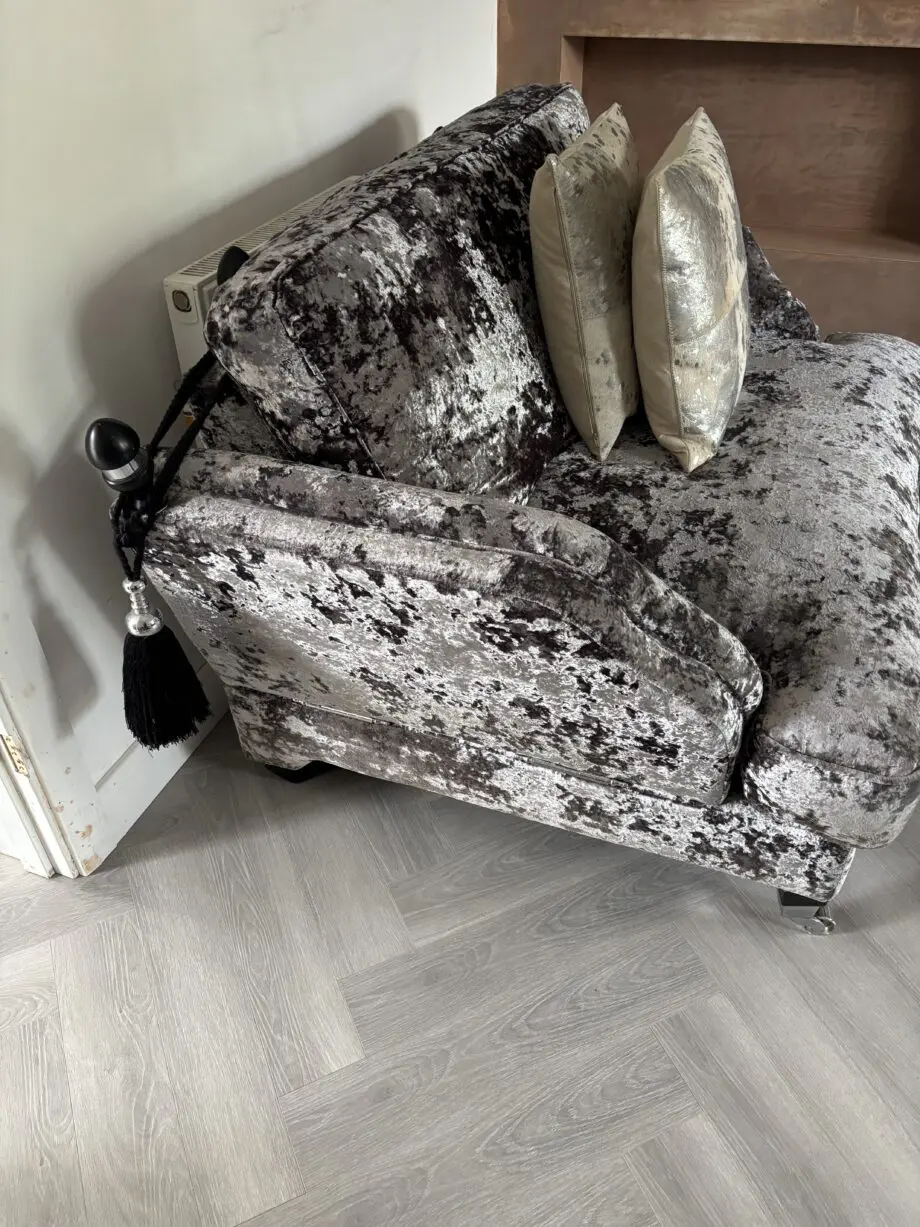 Velvet sofa set