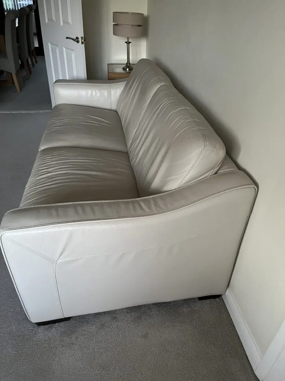 Furniture Village Cream Optimus Sofa Chair and Footstool