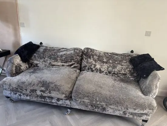 Velvet sofa set