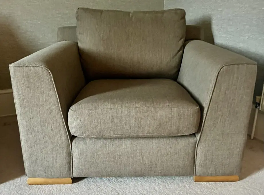 M&S Linen style brown Sofa with Armchair
