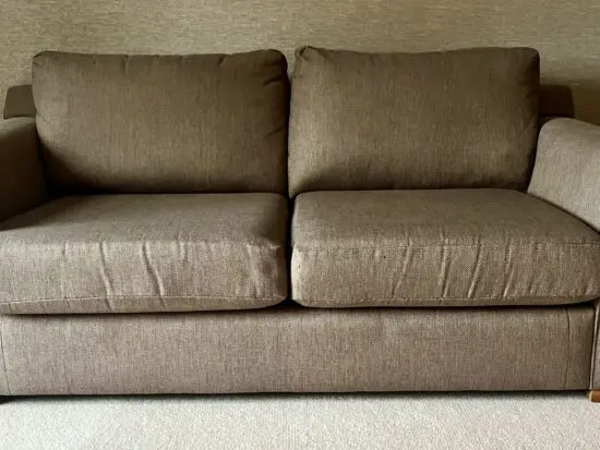 M&S Linen style brown Sofa with Armchair