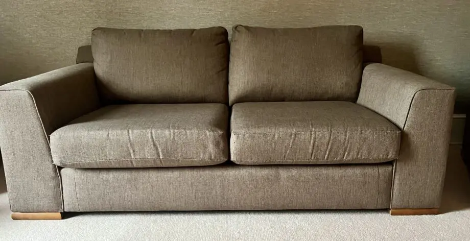 M&S Linen style brown Sofa with Armchair