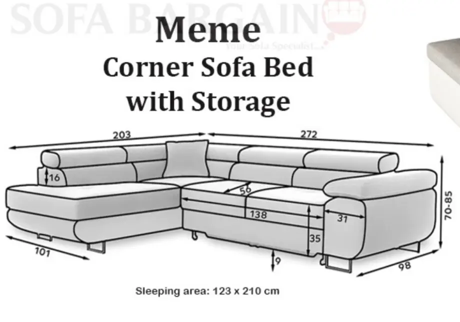 Meme corner sofa bed
