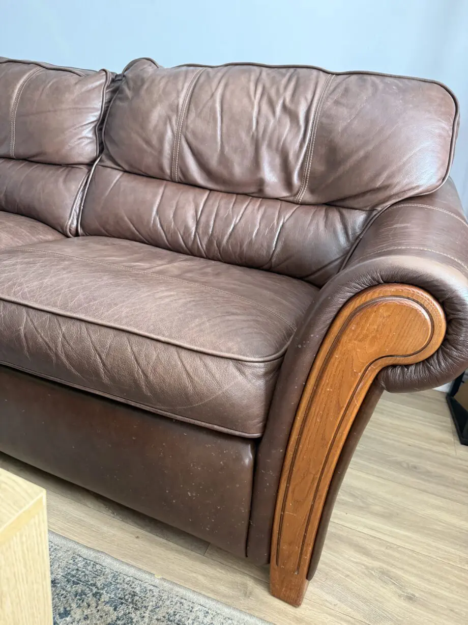 Brown 3 seat sofa bed