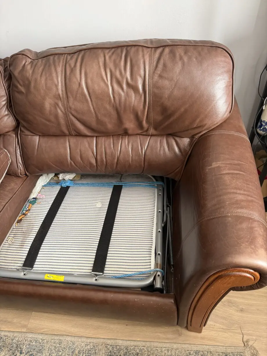 Brown 3 seat sofa bed