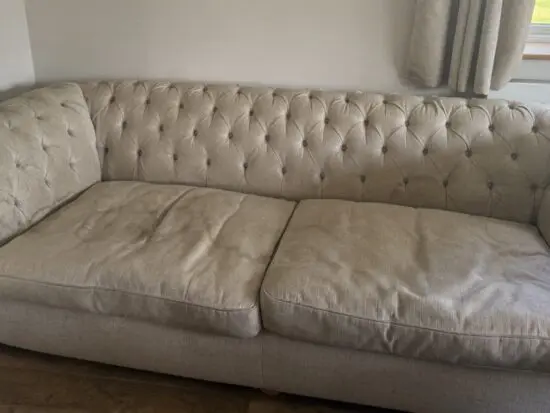 Large Chesterfield 4 seater sofa and snuggle chair/2seater