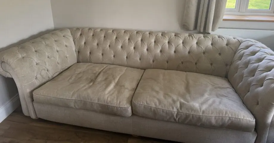Large Chesterfield 4 seater sofa and snuggle chair/2seater