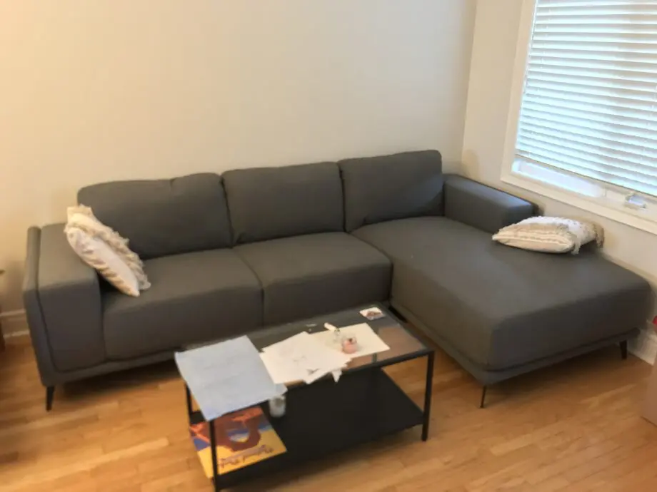 Structube (Canadian brand) grey/blue right hand L sofa