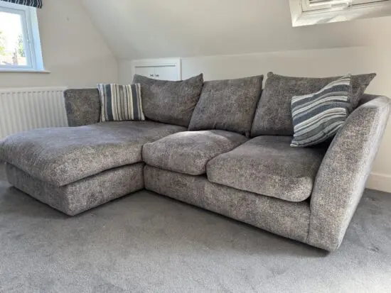 Furniture Village Grey Large 3 Seater Corner Sofa