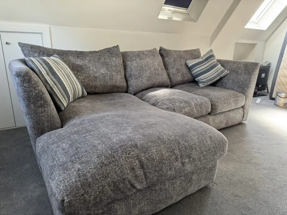 Furniture Village Grey Large 3 Seater Corner Sofa