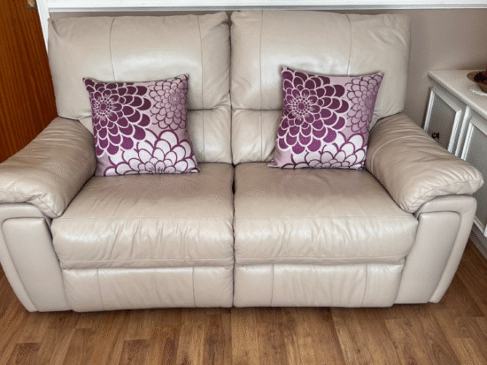 Furniture village cream manual recliner two seater sofa