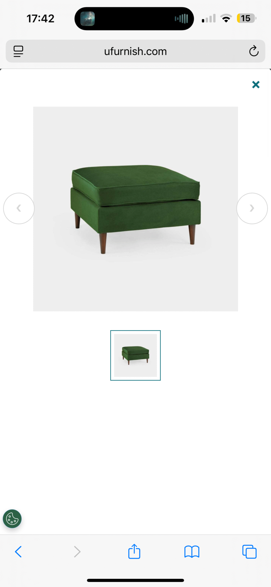 4 Seater Honeypot Harper Sofa & Footstool - Excellent Condition - Forest Green