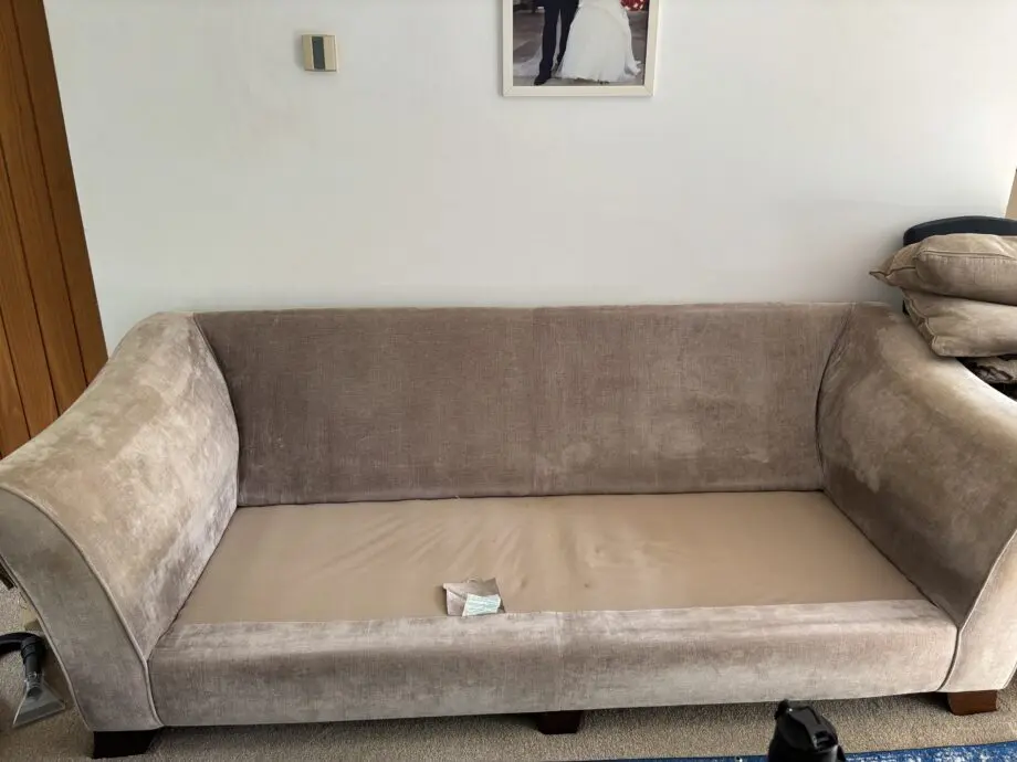 Furniture village annalise 4 seater sofa with scatter back cushions and large storage Footstool