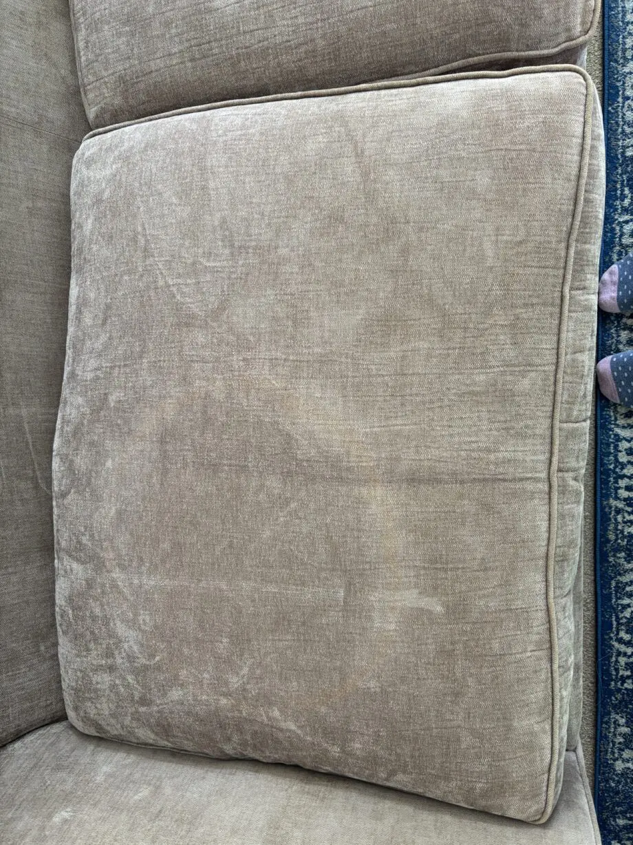 Furniture village annalise 4 seater sofa with scatter back cushions and large storage Footstool