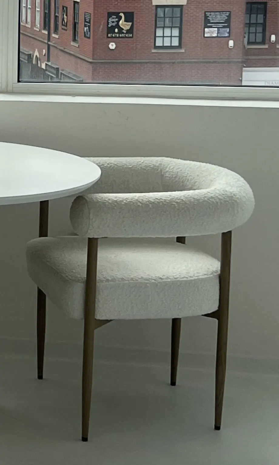 Beige arms chair