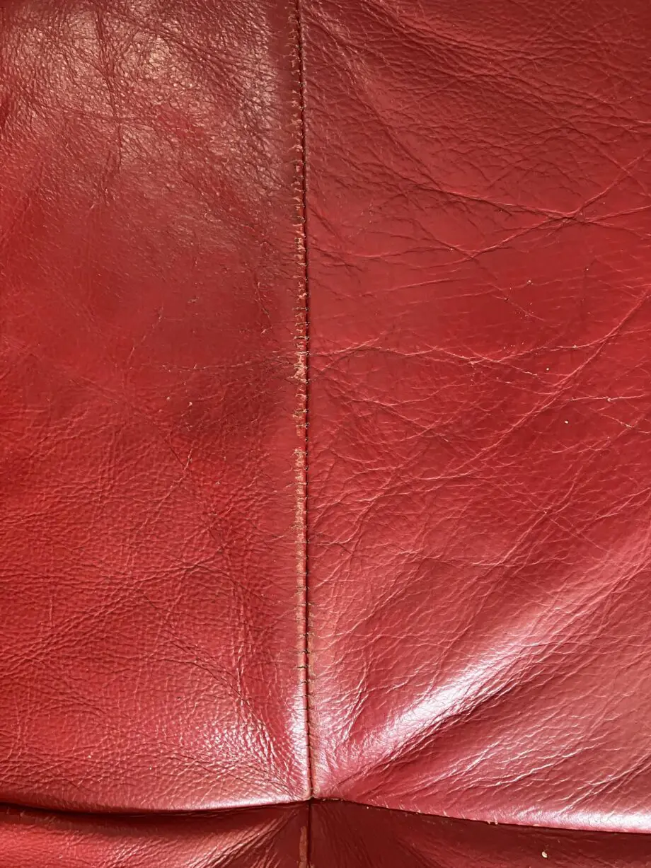 Red Leather large corner sofa