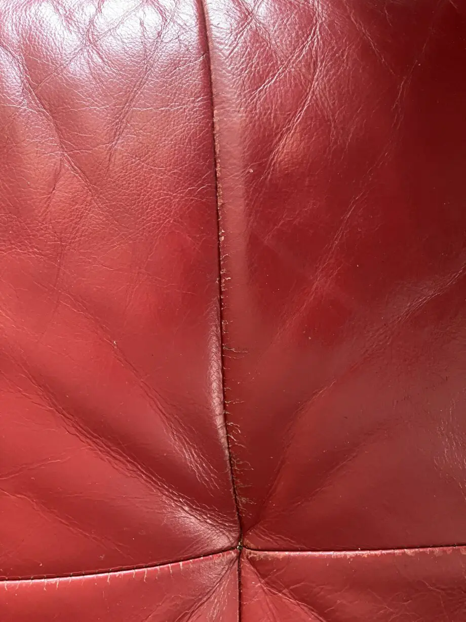 Red Leather large corner sofa