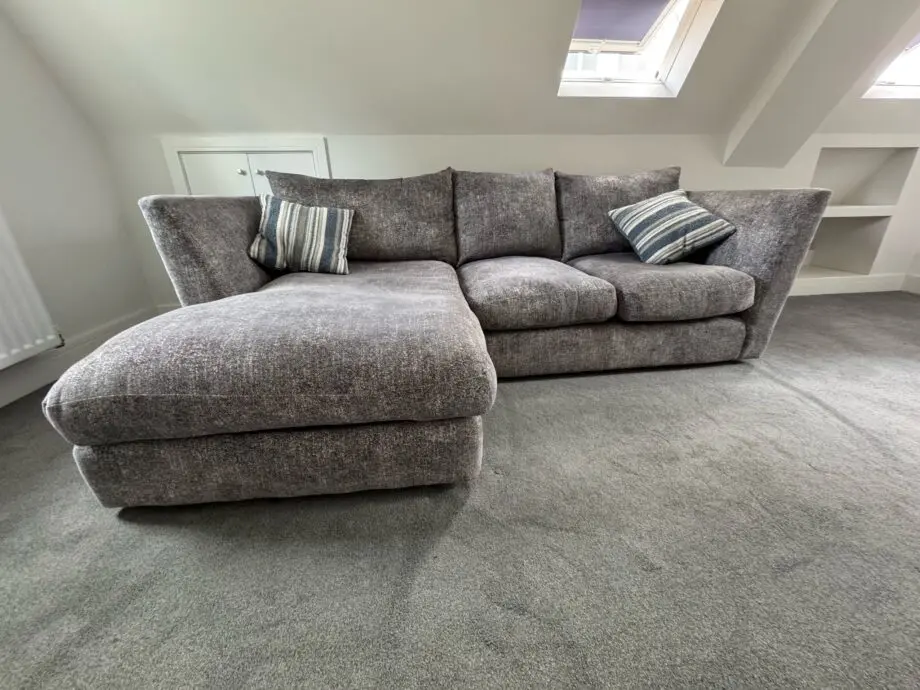 Furniture Village Grey Large 3 Seater Corner Sofa